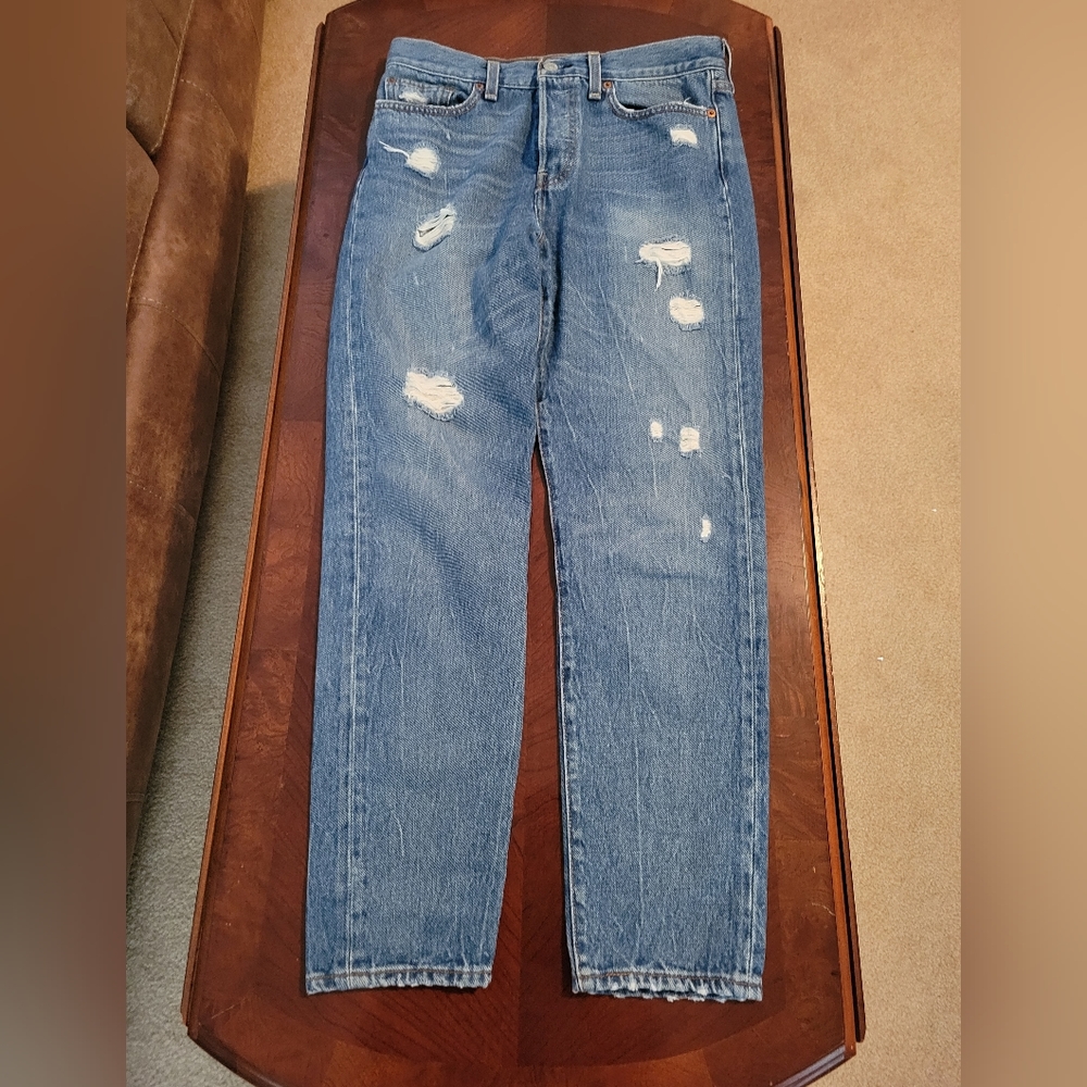 Levi's Distressed Straight Leg Jeans Size 28 Excellent